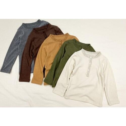 2021 New Spring Baby Girls Long Sleeve Cute Cotton Lace Collar Blouse Toddler Children Quality Tops Baby Girl Blouse Shirts