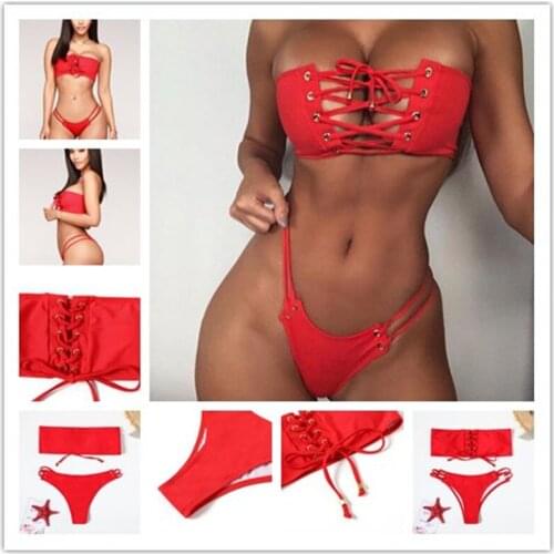 PAIYIGE Red Swimwear