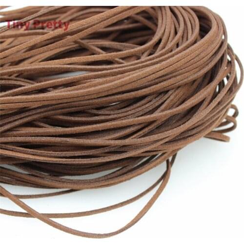 5M 3mm FLat Faux Leather Cords Brown Suede Bracelet String Ropes Necklace Craft Supplies for DIY Beading Jewelry Making