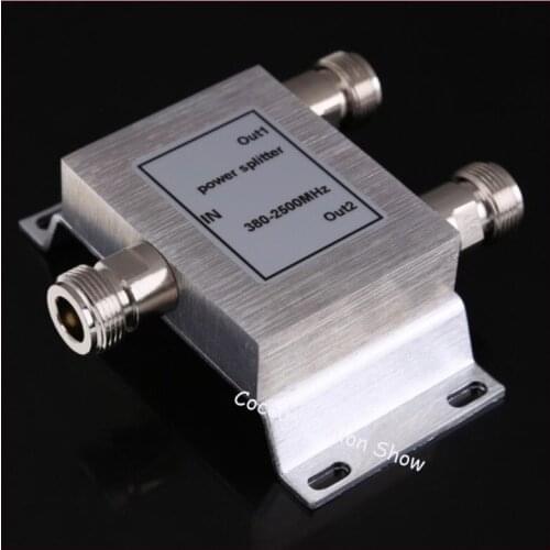 ZQTMAX Microstrip Power Splitter 2-Way N Female 380-2500MHz power divider for GSM Mobile Signal Booster/repeater/Walkie talkie