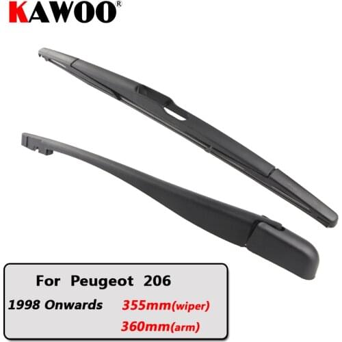 KAWOO Car Rear Wiper Blade Blades Back Window Wipers Arm For Peugeot 206 Hatchback (1998 Onwards) 355mm Auto Windscreen Blade