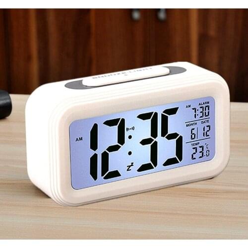 Hot Sale LED Digital Alarm Clock Backlight Snooze Mute Calendar Desktop Electronic Bcaklight Table Clocks Desktop Clock E11114
