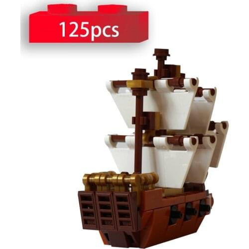Creative Ideas Series Little Ship Model Building Blocks Creator Pirate Boat Bricks Set DIY Toys for Kids Boys Gifts MOC-12949