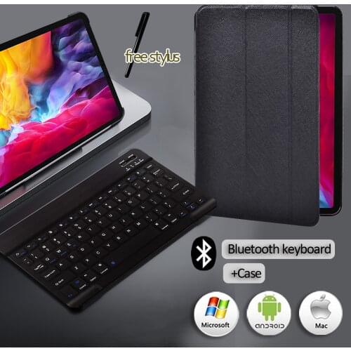 Smart Case for Apple IPad Air 4 10.9" 2020/Pro 11" (2018/2020) PU Leather Folding Stand Cover Case + Bluetooth Keyboard + Pen