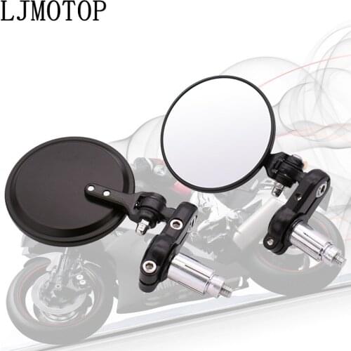 Universal Motorcycle Mirrors 3 Inch Round Folding Bar End Side Mirror for Honda CRF250X CRF450X CRF230F XR230 XR250 XR400 XR125