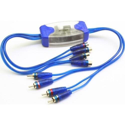 Top Universal 4 Channel RCA Input Output Ground Loop Isolator Line Sound Eliminator Noise Filter Adapter for Car Audio