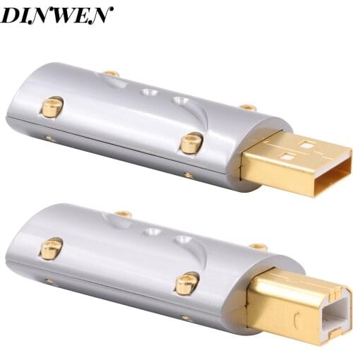 Viborg UA201 UB201 HI-END 24K Gold Plated USB2.0 Plug USB A USB B Connector DIY HiFi USB Cable Gold Plated Bronze USB