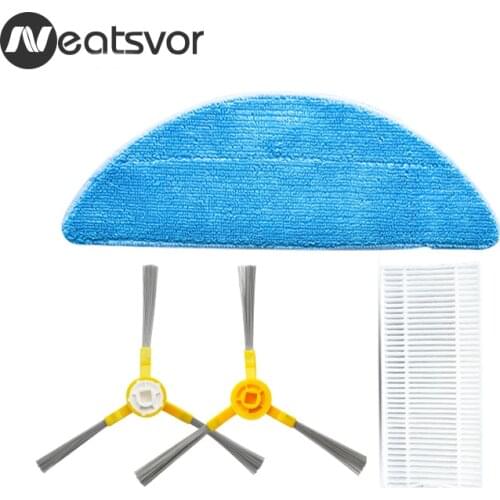 Spare part for Robot Vacuum Cleaner Neatsvor X500/X600/X520,Side Brush*1pair +HEPA *1pc+Mop*1pc