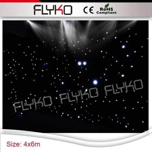 Star curtain 14ft by 20ft dj backdrop wedding party show decoration white leds stage led curtain
