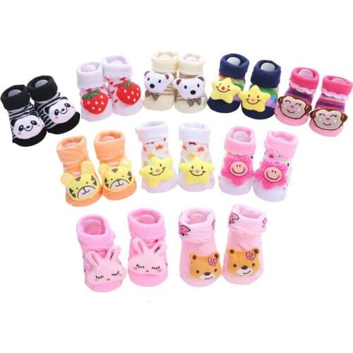 1Pair Cotton Baby Socks Rubber Anti Slip Boy Girl Floor Kids Toddlers Autumn Spring Animal Infant Newborn Cute Gift Cheap Stuff