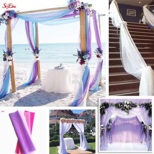 1000*48CM Organza Sheer Organza Fabric For Wedding birthdays party Backdrop romantic Decoration silk fabric 6Z SH015-1