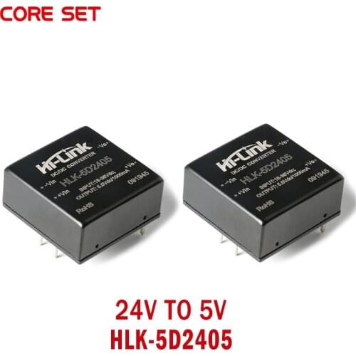 2Pcs DC to DC 5W HLK-5D2405 DC Isolated Power Supply Module HLK-5D2405 24V to 5V 1A DCDC Wide Voltage Converter