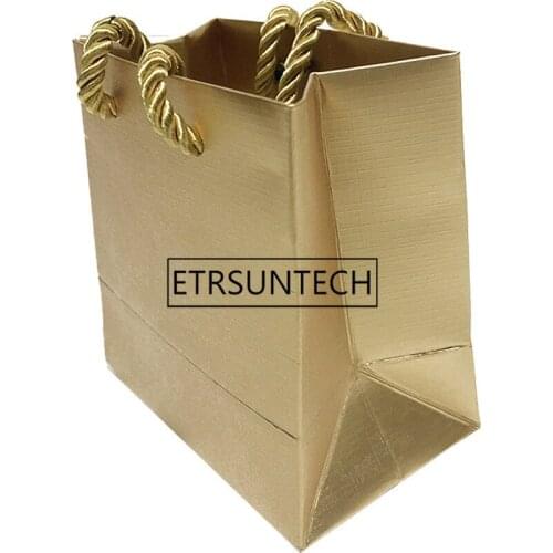 200pcs Jewelry Gift Bag 10*6*10cm Paper Gold Gift Small Paper Bag Bracelet Ring Earring Box Packaging Bag