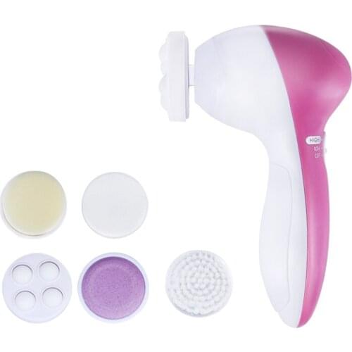 5-in-1 Electric Facial Cleanser Mini Skin Pore Cleaner Beauty Massager Wash Face Machine Body Massage
