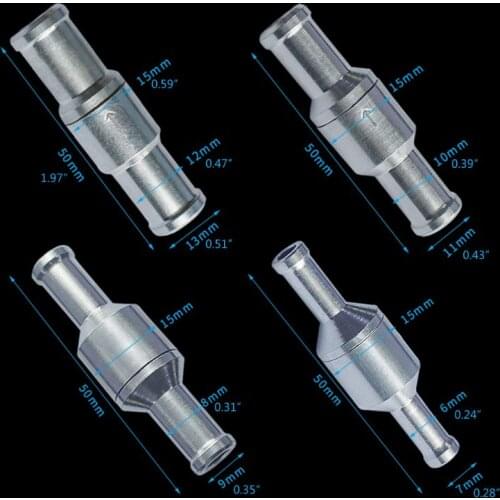 6/8/10/12mm Non-Return One-Way Fuel Check Valve Aluminum Alloy Gasoline for Car Automobile Oil Water Pumps Wholesale