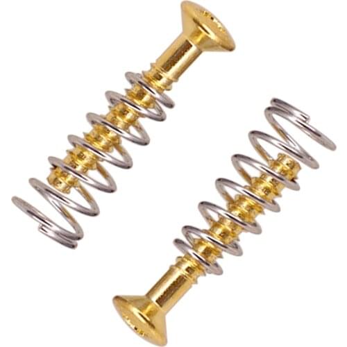6 Pcs of Set Guitar Single Coil Pickup Flat Screws Springs for Electric Guitar/Bass Pickup Repairment Parts Gold