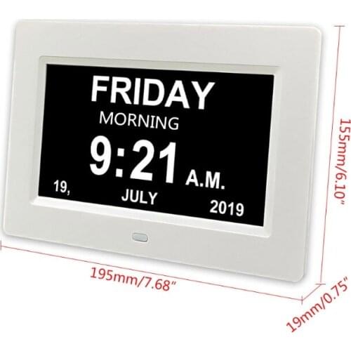 7 "Inch Digital Clock Calendar with Date Day Reminder for Elderly and Children 51BD