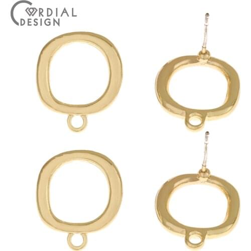 Cordial Design 100Pcs 13*16MM Jewelry Accessories/Round Shape/Earrings Stud/Jewelry Finding & Components/Hand Made