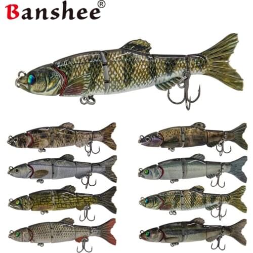 Banshee Sinking Fishing Lures Wobblers For Pike Perch Multi Jointed Swimbait Crankbait 5 Segment Artificial Baits Hard 102mm 10g