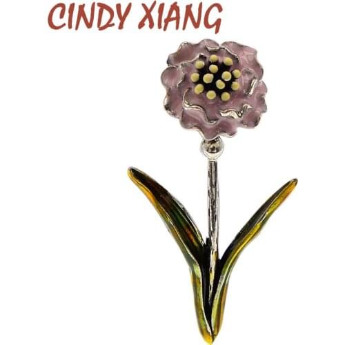 CINDY XIANG Beautiful Carnation Flower Brooches for Women Alloy Enamel 3 Colors Wedding Party Brooch Pins Moms Birthday Gifts