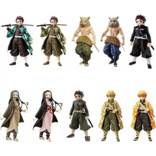 Japan Anime Demon Slayer Kimetsu No Yaiba Kamado Agatsuma Tanjirou Nezuko PVC Action Figure Toys Collectible Model Dolls Gifts