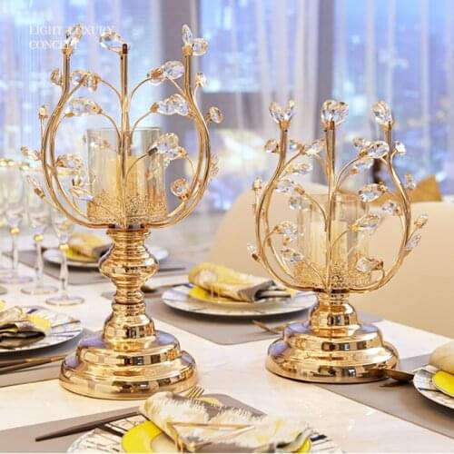 European light luxury retro metal candlestick decoration table romantic candlelight dinner home decoration candle holders