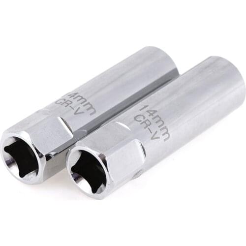 14mm Spark Plug Socket Removal Installation Wrench Magnetic Removal Tool Thin Wall 3/8" Drive Silver