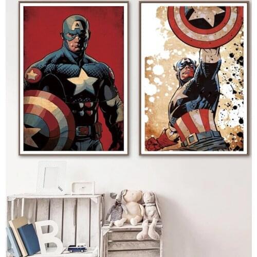 Marvel Superheroes Iron Man Captain America Canvas Painting Posters and Prints Wall Art Picture for Kids Bedroom Home Decor