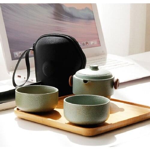 Japanese-Style Ceramic Teapot Lid Bowl Teacup Handmade Portable Travel Office Tea Set