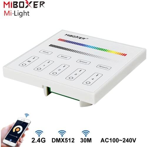 Miboxer Dmx Controller 512 Input 110v 220v Mi Light Dmx Controller Rgb Rgbw Rgbcct Output DMX512 2.4G CCT Milight DMX Dimmer