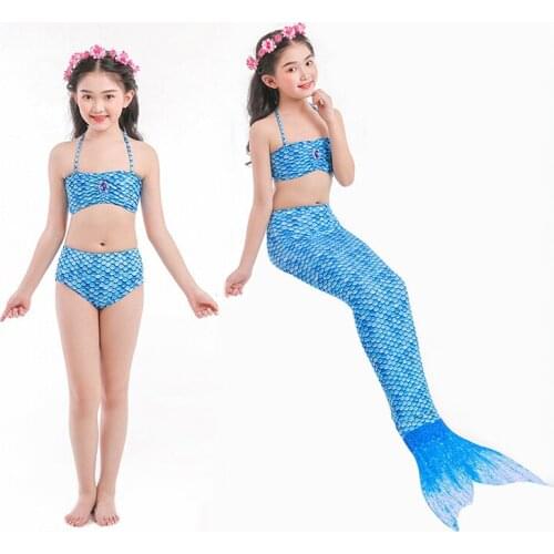 Summer Mermaid Girl Swimsuit 3 PCS Sport Beach Kids Swimwear Outdoor Teenanger Gilr Bathing Suits Children Swimming Clothes