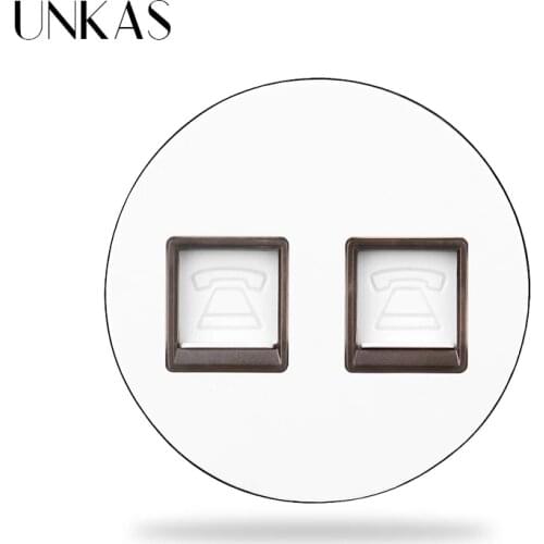 UNKAS DIY Modules Matching Dual RJ12 Telephone Jack For Wall Power 16A Socket Free Combination Outlet