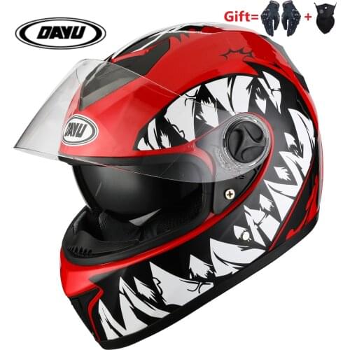 Gifts=Gloves+Mask Full Face Motorcycle Helmet Dual Lens Motorbike Helmet Double Visors Dirt Bike Helmets S M L XL For Man Women