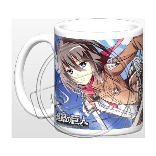 New Attack on Titan Cartoon Mikasa Ceramic Coffee Mug White Color Or Color Changed Cup