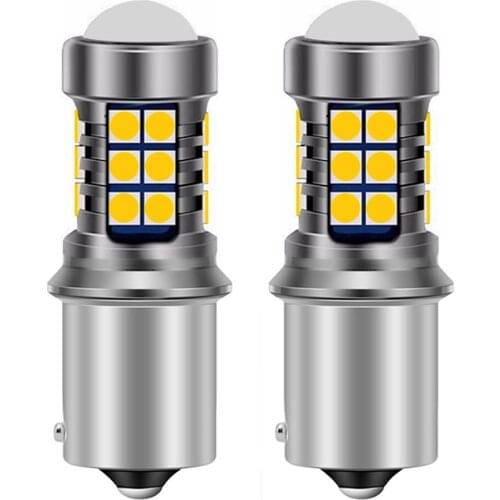 2PCS New 1156PY 7507 PY21W BAU15S Super Bright 3030 LED Bulbs Car Rear Direction Indicator Lamps Auto Front Turn Signals Lights