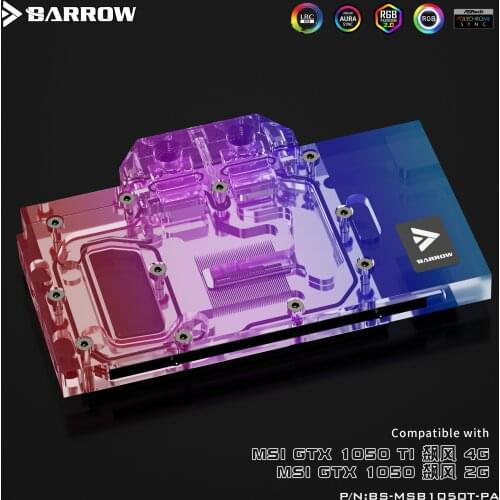 Barrow PC water cooling GPU cooler video card Graphics card Radiator for msi GTX1050Ti/1050 Wind LRC2.0 BS-MSB1050T-PA