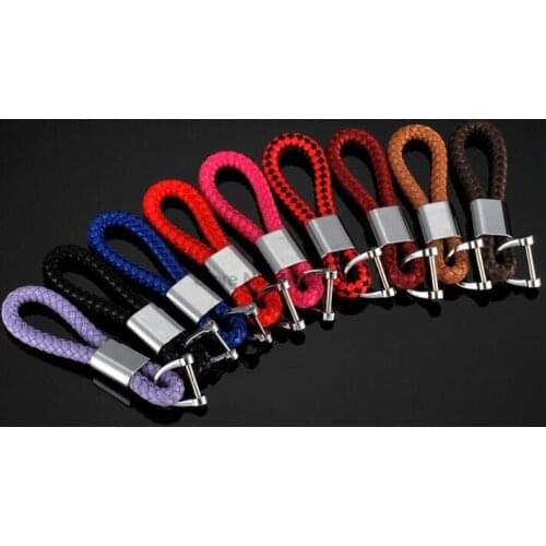 By DHL or Fedex 500pcs Leather KeyChain For Car Hand Woven Key Rings Couple Auto Gift Detachable Metal Key Chains