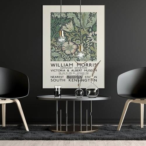 William Morris Exhibition Poster Print Flower Pattern Canvas Painting Modern Abstract Wall Pictures for Living Room Home Decor