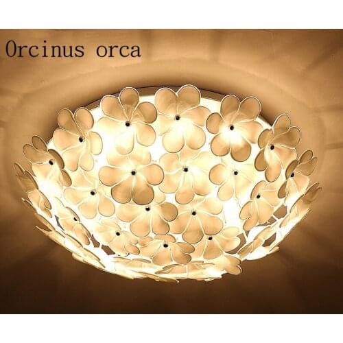 Nordic style rose petals ceiling light simple modern atmosphere warm and romantic bedroom living room lamp Postage free