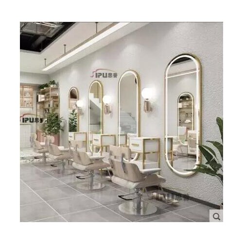 Simple wall mounted hairdressing mirror hairdressing mirror hairdressing mirror with light