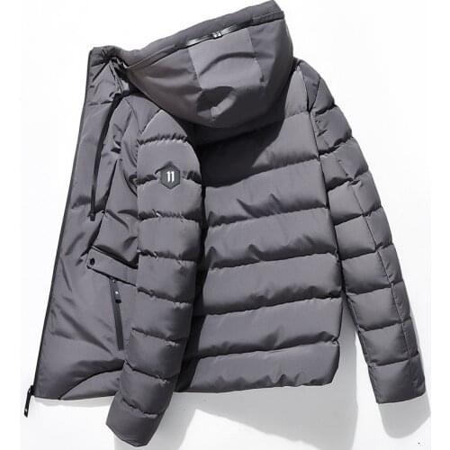 Drop shipping New Fashion Men Winter Jacket Coat Hooded Warm Mens Winter Coat Casual Slim Fit Student Male Overcoat