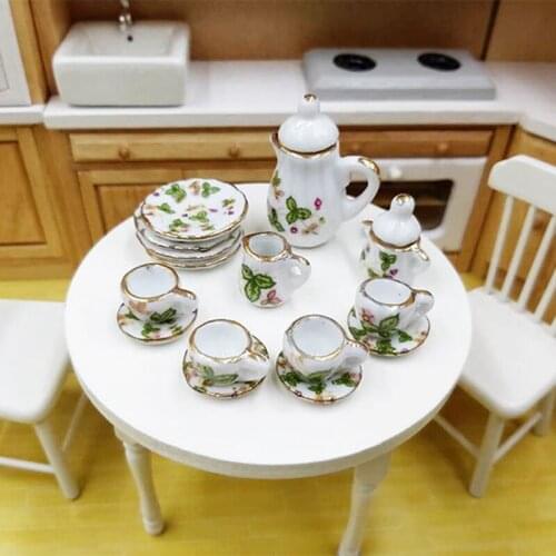 Charm Tea Pot Dish Cups Doll Diy Accessories For Doll Mini Furniture Pocket Mini Ceramic Tea Set