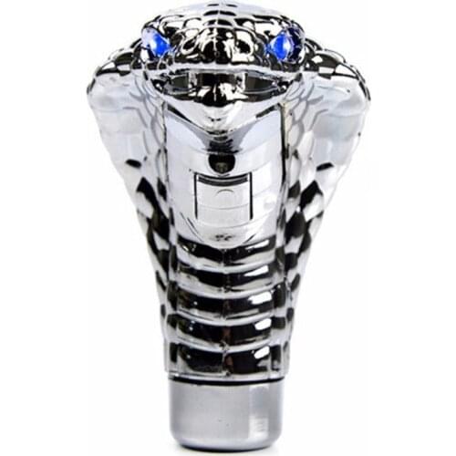Universal Led Eyes Car Chrome Manual Gear Shift Knob Cobra Snake Red / Blue Led Eyes