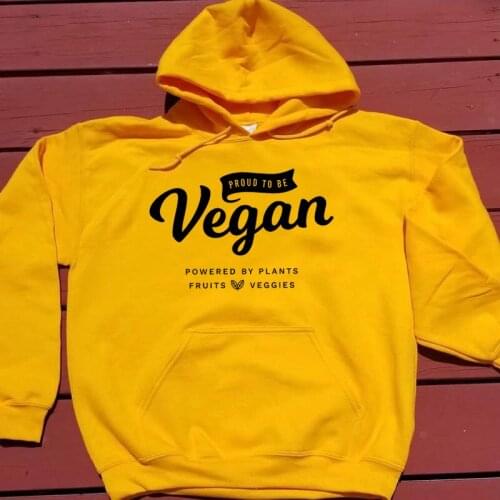 Vegan Shirt for Women. Proud to be Vegan women fashion pure cotton casual slogan quote pullovers hoodie party hipster street to