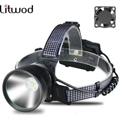 Xhp90.2 35W Led Headlamp Built-in Cooling Fun Headlight Head Lamp Flashlight Torch Zoom Lithium Ion 3* 18650 Rchargeable Battery