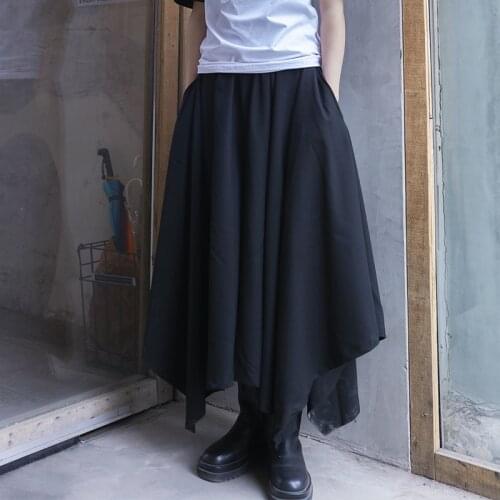 Big Yamamoto design dark black pant childrens minority irregular skirt womens loose wide leg pant black pant skirt