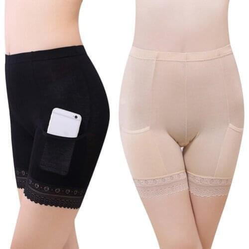 2019 Boxer femme Women Soft Cotton Lace Seamless Safety Shorts Pants Summer Under Skirt Shorts Modal With Pockets short feminino