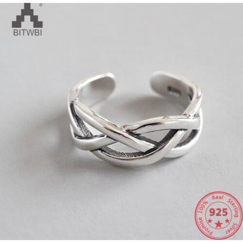 925 Sterling Silver Fashion Jewelry Cute Twist Open Ring for Women Nice Gift