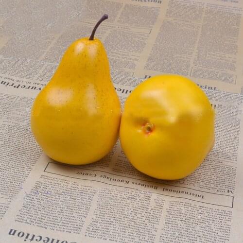 10pcs 9.5cm*8cm Yellow color High imitation Fake artificial pear Fruit model&artificial plastic fake simulated pear fruit