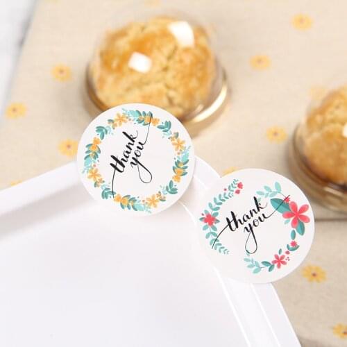 120pcs Handmade Paper Stickers Thank you Adhesive Stickers Sealing Label Stickers For Gifts Girls Flowers Stickers